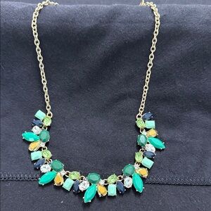 J. Crew Green and Yellow Statement Necklace